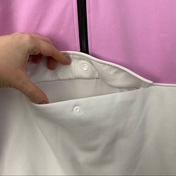 DKNY Pink White & Black Colorblock Tech Pullover Sweatshirt Anorak - Picture 11 of 12